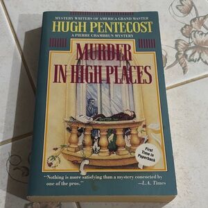 Hugh Pentecost "Murder in High Places" Paperback Book - Teal Cover